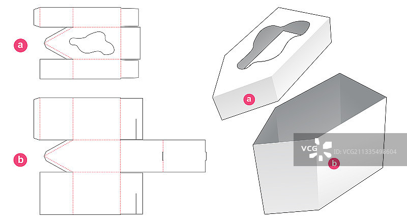 带盖的高大倒角盒，具有自由形式图片素材