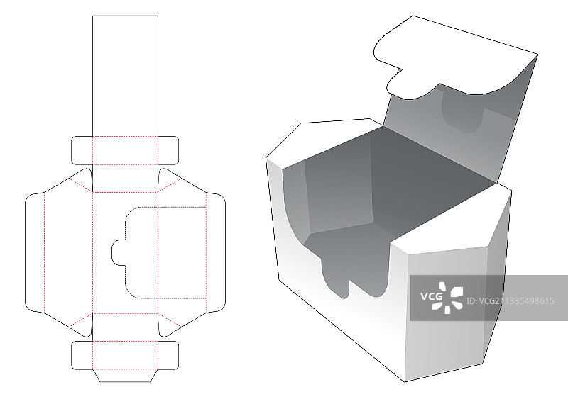 带拉链开口模切的六边形包装图片素材
