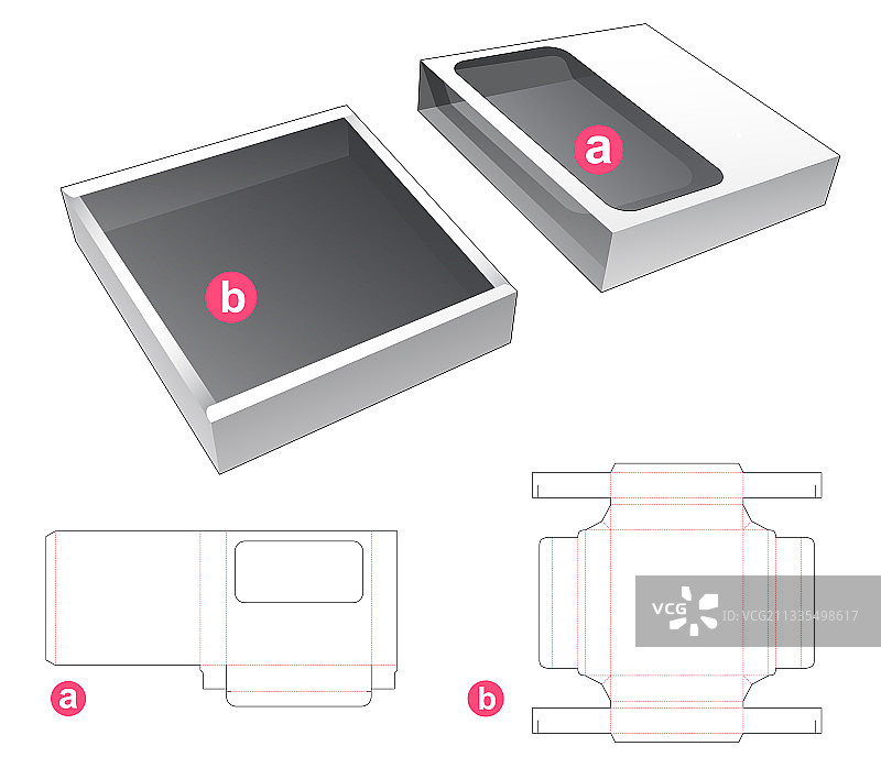 带开窗模切盖的马口铁盒图片素材