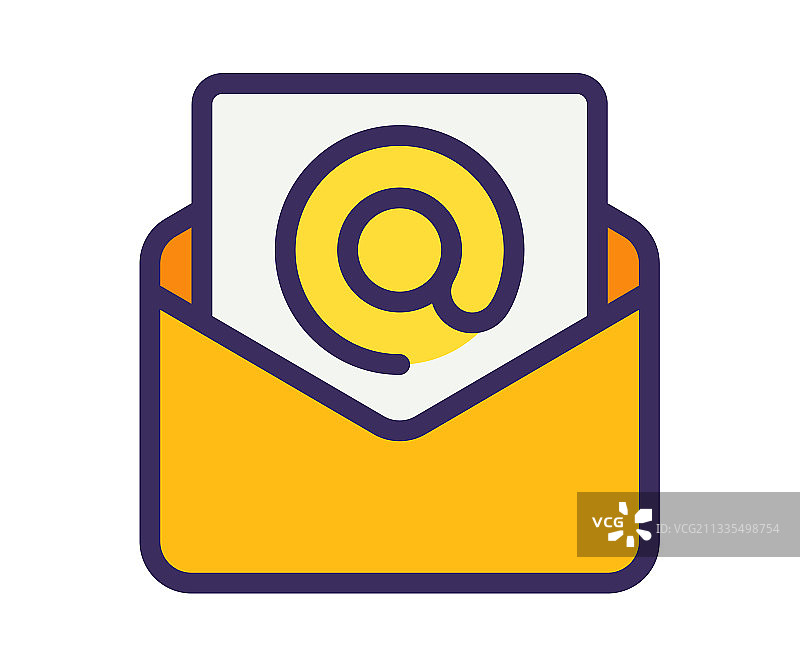 带信封的电子邮件独立图标图片素材