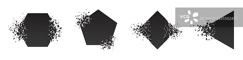 扁平风格的破碎爆炸图形设计图片素材