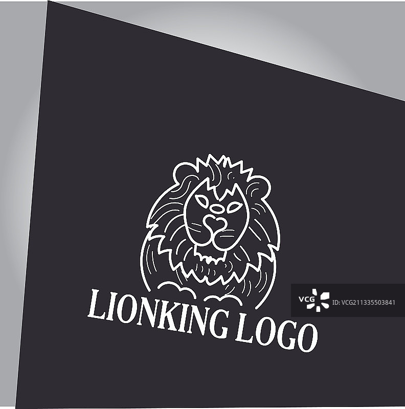 轮廓风格狮子头标志模板设计图片素材