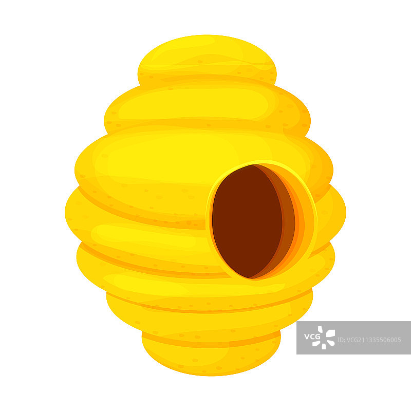 卡通风格的黄色悬挂式野生蜂巢图片素材