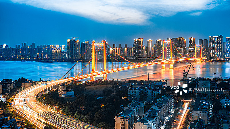 武汉鹦鹉洲长江大桥图片素材