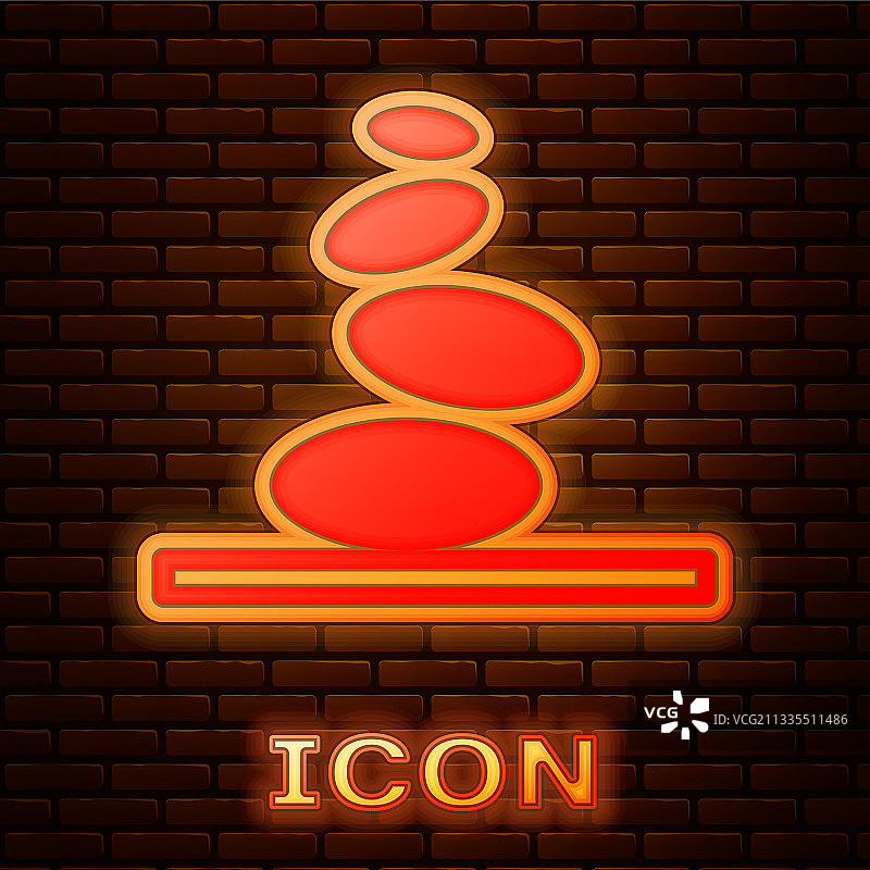 发光霓虹热石堆图标图片素材