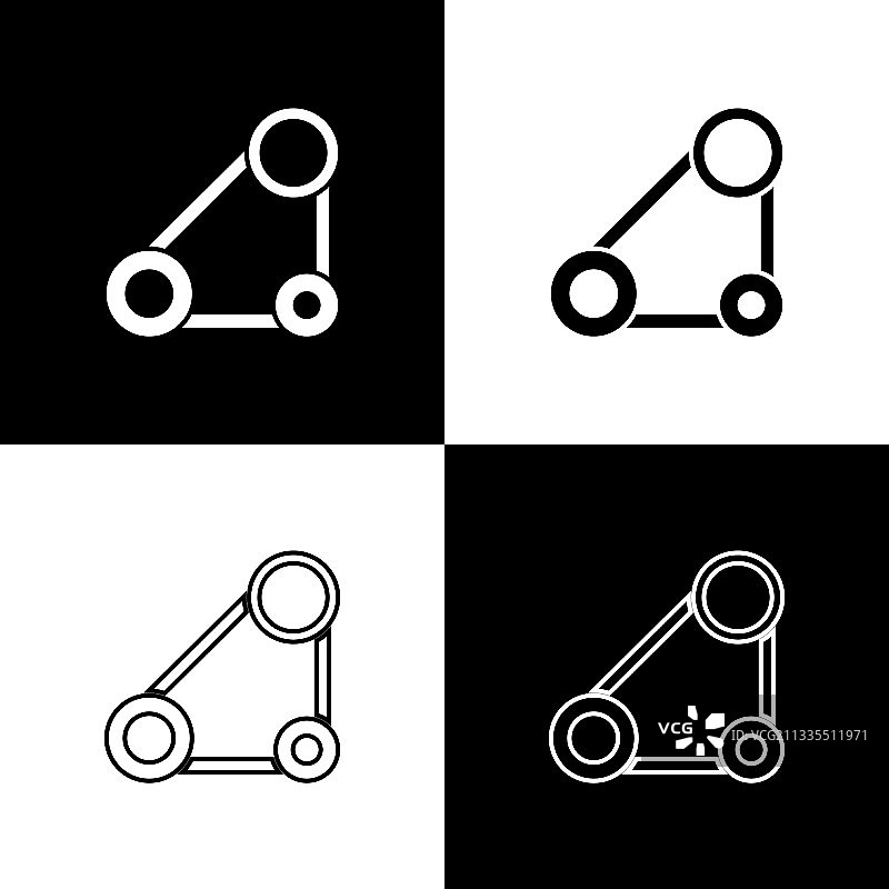 黑色背景上的正时皮带套件图标图片素材