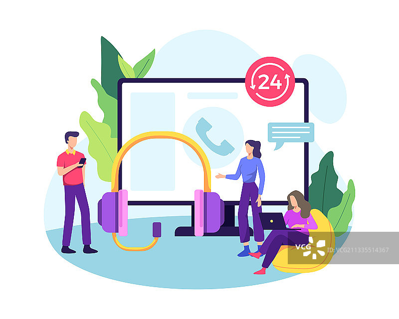 呼叫中心概念图片素材