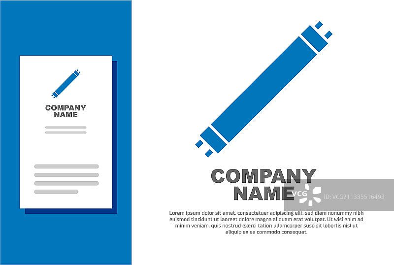 蓝色长条节能荧光灯图片素材