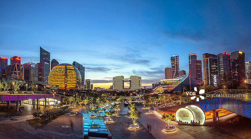 杭州钱江新城城市夜景图片素材