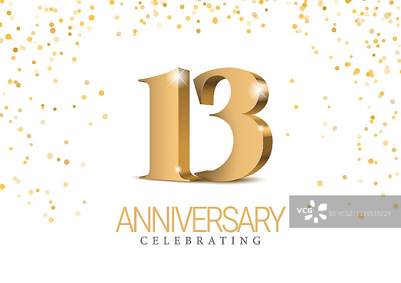 13周年金色3D数字图片素材