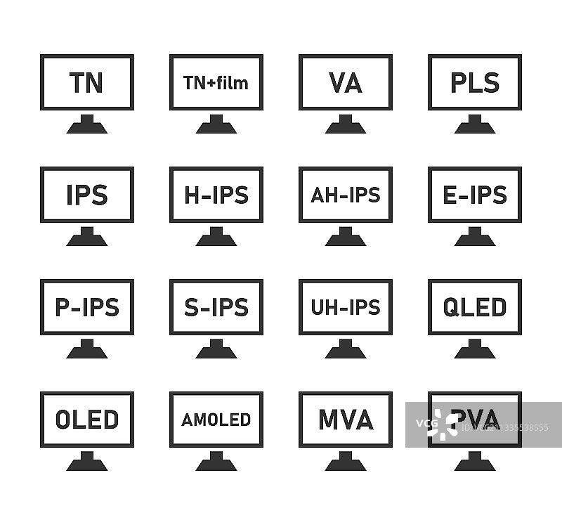 LCD矩阵图标集显示器矩阵图片素材
