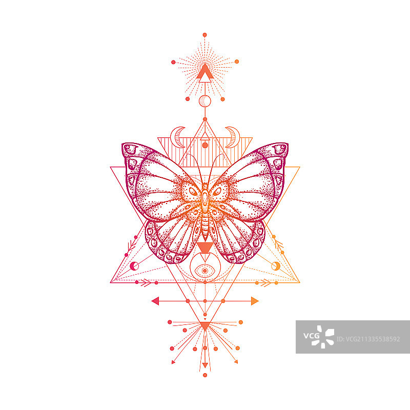 蝴蝶与神圣的象征图片素材