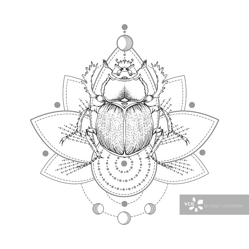 圣甲虫和神圣符号图片素材