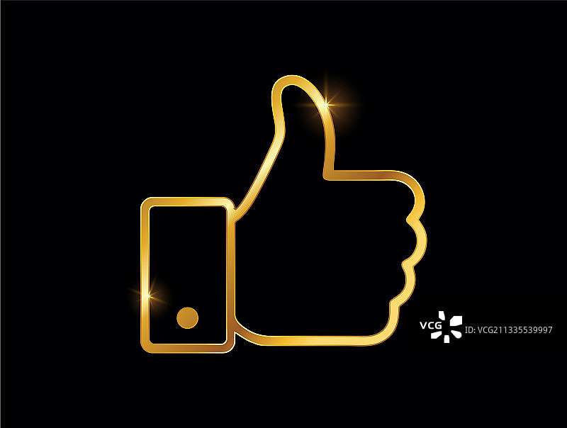 金色点赞符号图片素材