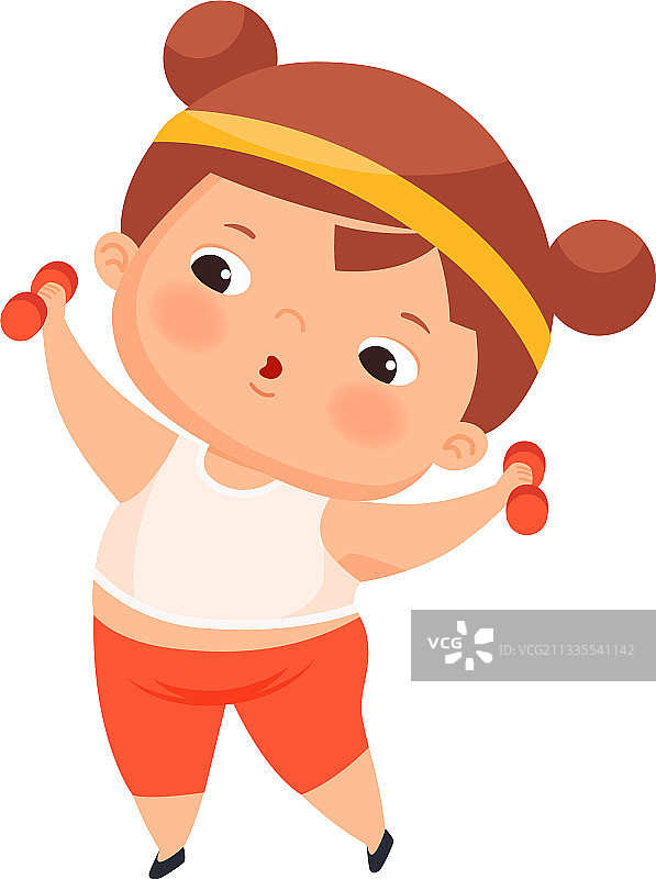 体型偏胖的小女孩图片素材