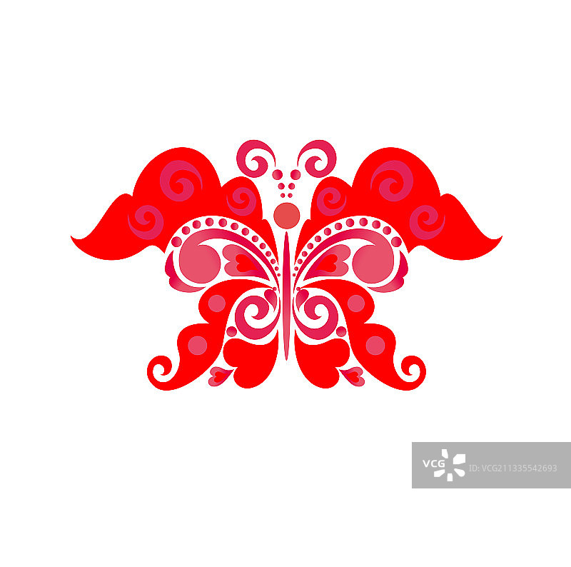装饰性红色蝴蝶图案图片素材