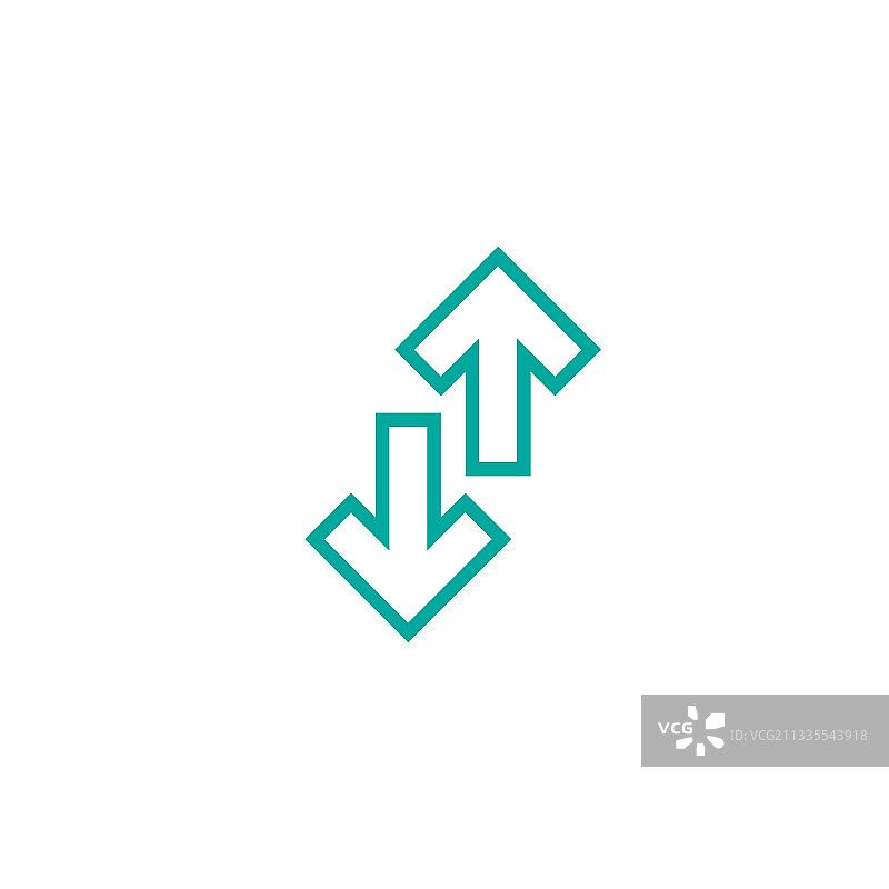 垂直翻转图标，蓝色反向箭头图片素材