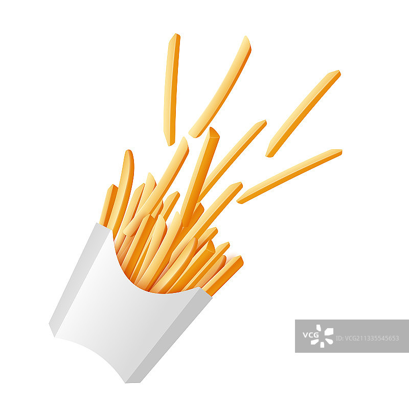 装有炸薯条的纸盒图片素材