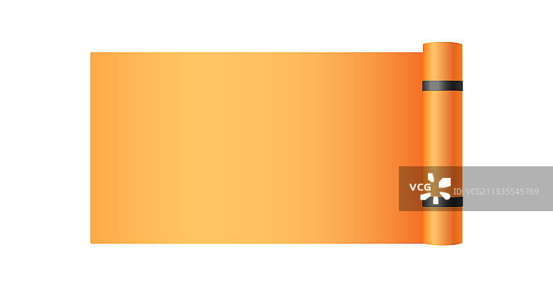 橙色瑜伽垫或普拉提垫俯视图图片素材