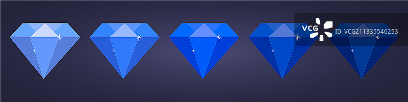 深色背景上的蓝色扁平钻石素材图片素材