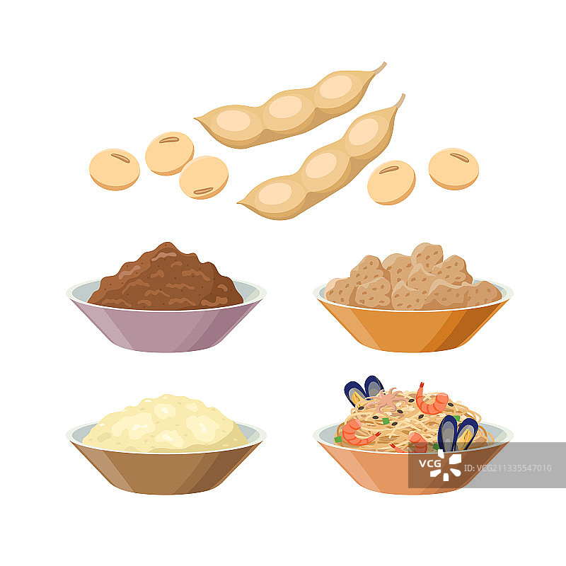 黄豆粉味噌大豆肉豆腐意面图片素材