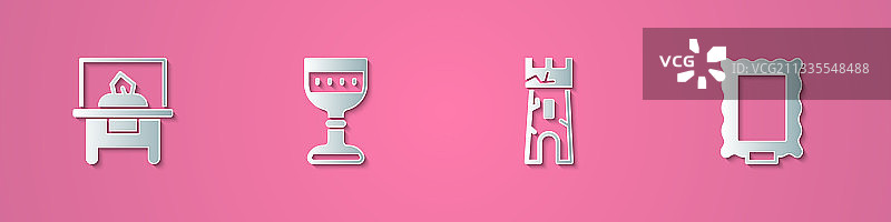 剪纸风玻璃展示柜中世纪图片素材