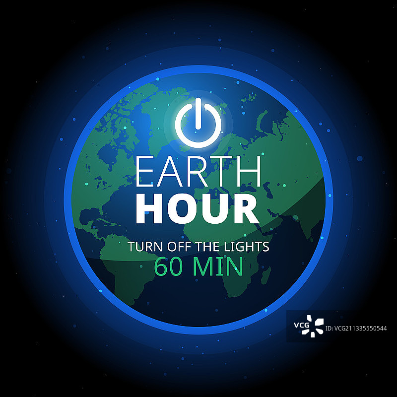 地球一小时与星球关闭灯光图片素材
