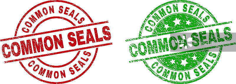 常见海豹圆形腐蚀风格印章图片素材