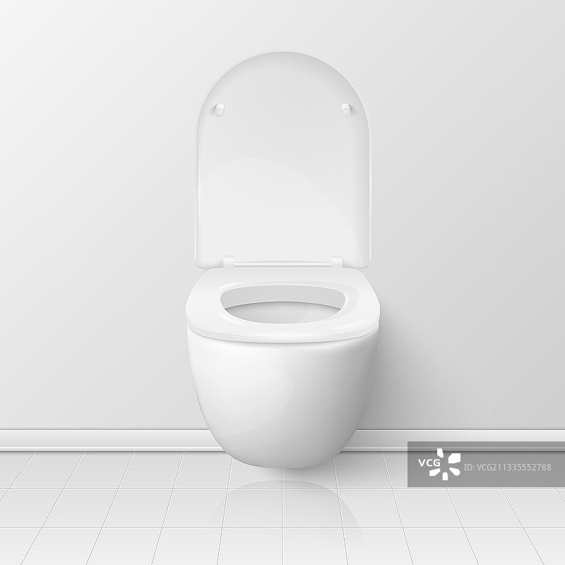 2.5D开启的白色陶瓷马桶图片素材