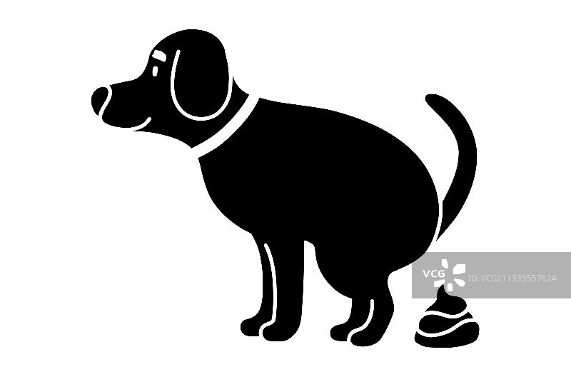 在厕所里排便的微笑宠物轮廓图片素材