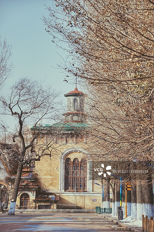 哈尔滨游乐园 圣母安息教堂图片素材