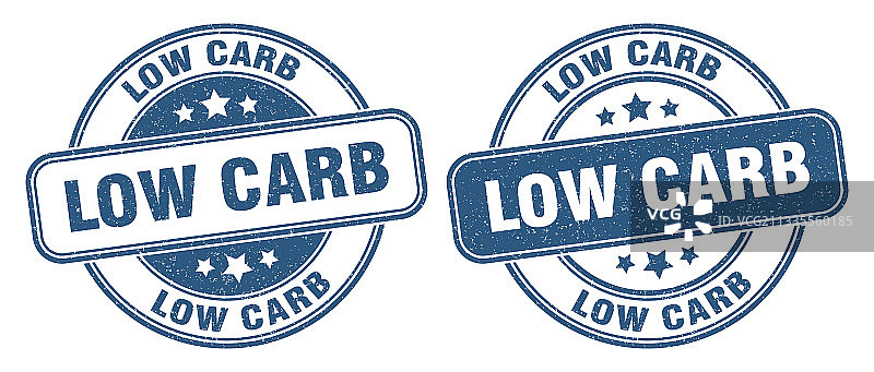 低碳水化合物印章圆形复古标志图片素材