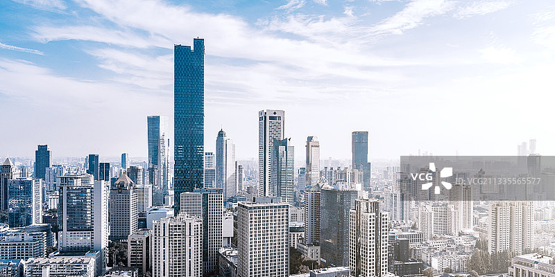 中国江苏南京新街口CBD城市天际线风光图片素材