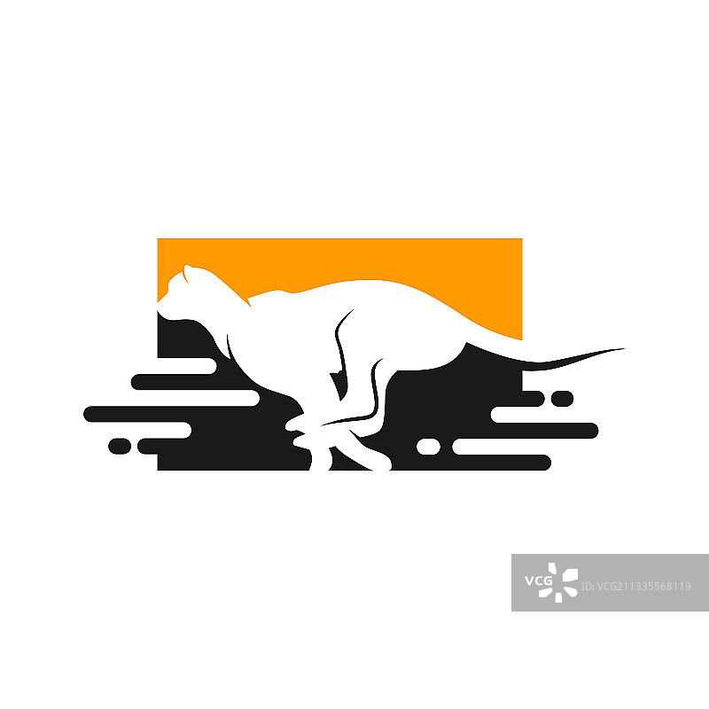 奔跑的猎豹动物标志图片素材