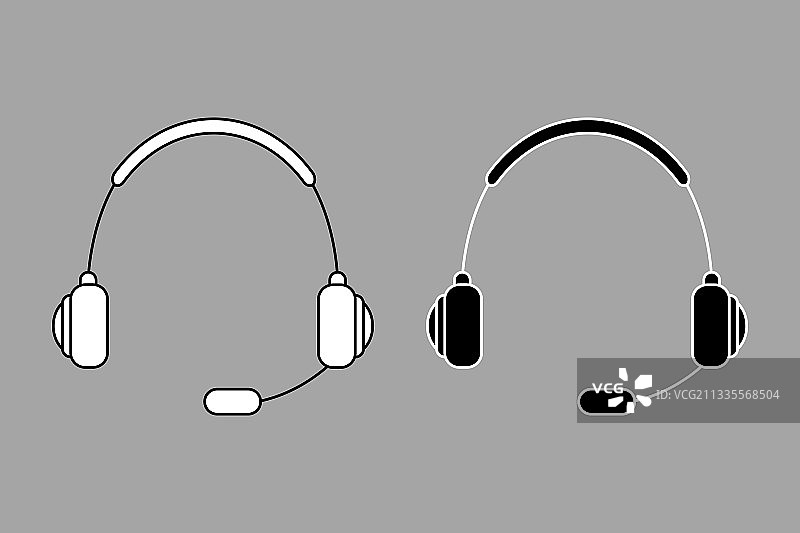 带麦克风的无线游戏耳机图片素材