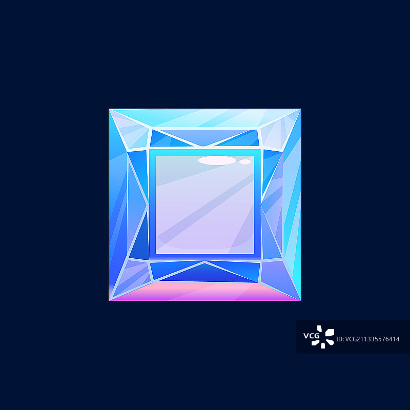 蓝色魔法水晶刻面宝石岩石图标图片素材