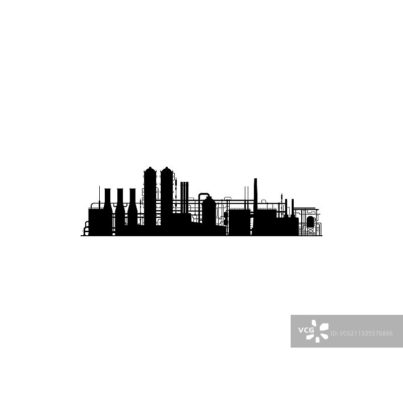化工厂工业建筑轮廓图片素材