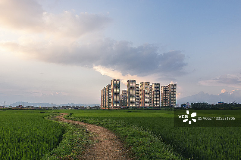 云南省昭通市城郊田野的日落图片素材