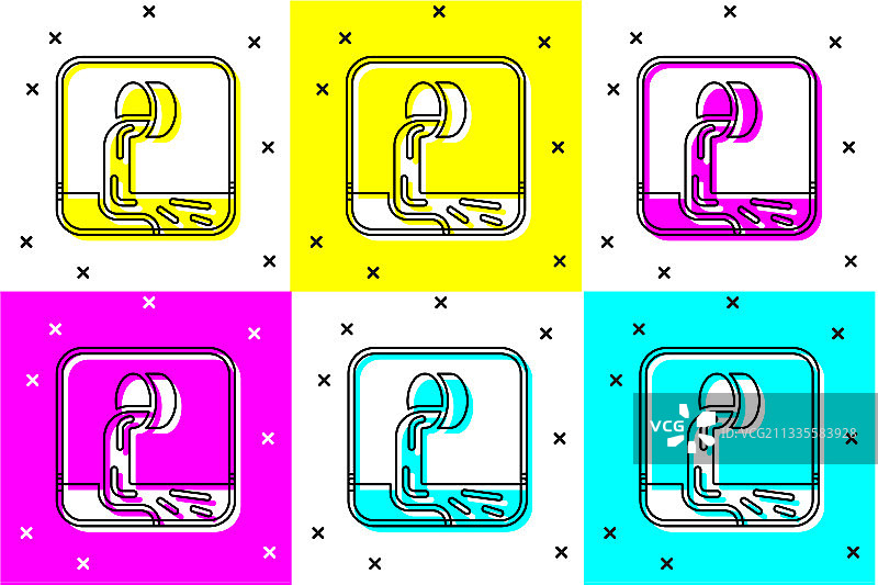 彩色背景上的污水图标图片素材