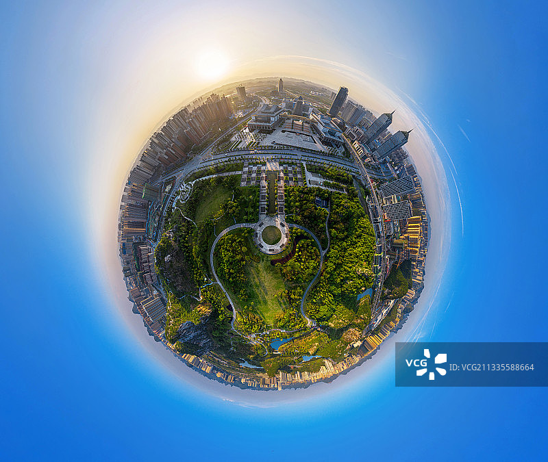 广西桂林临桂新城区山水公园全景图片素材