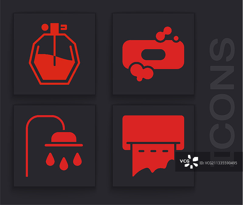 墙上纸巾分配器香水吧套装图片素材