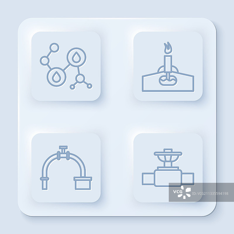 带油井火焰工业的石油分子线条图片素材