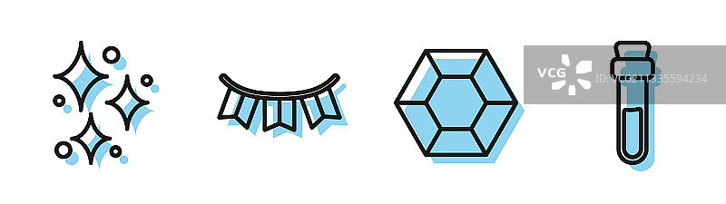 魔法石、闪耀的星星线条元素图片素材