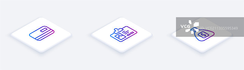 2.5D线条信用卡身份验证图片素材