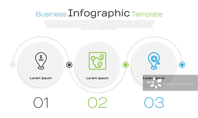 带有定位锚点和路线的线条设置图片素材