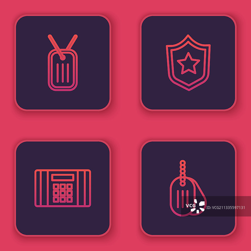 军用狗牌炸药奖励线条组合图片素材