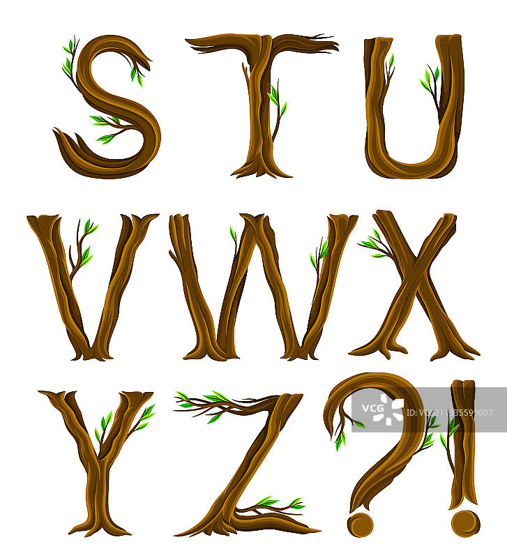 树木字母森林图片素材