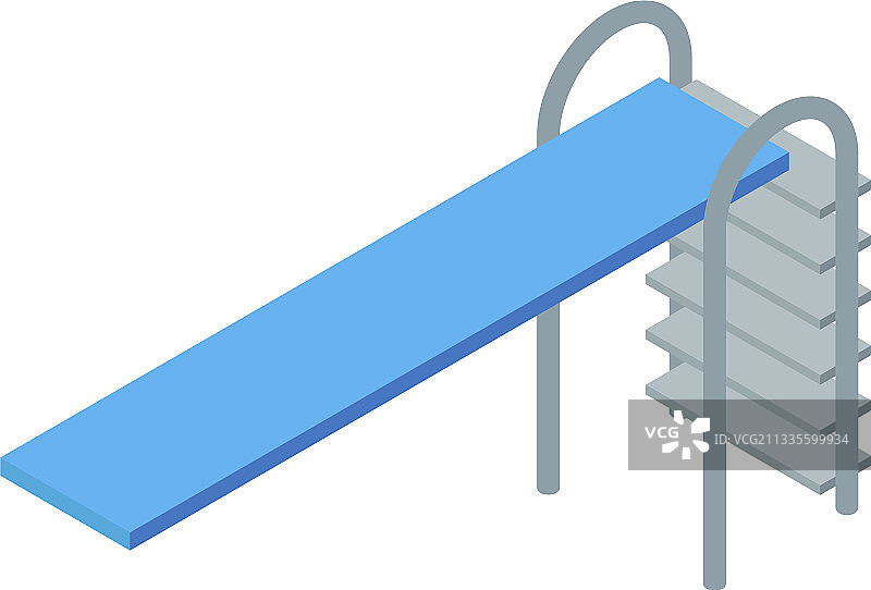 跳水板图标2.5D风格图片素材