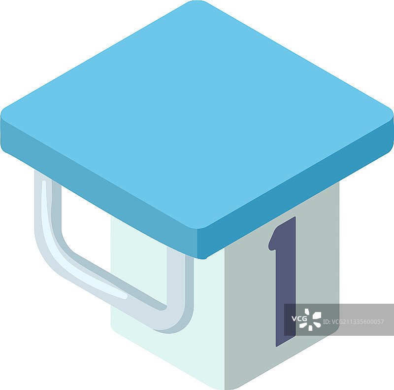 方形跳水板图标2.5D风格图片素材