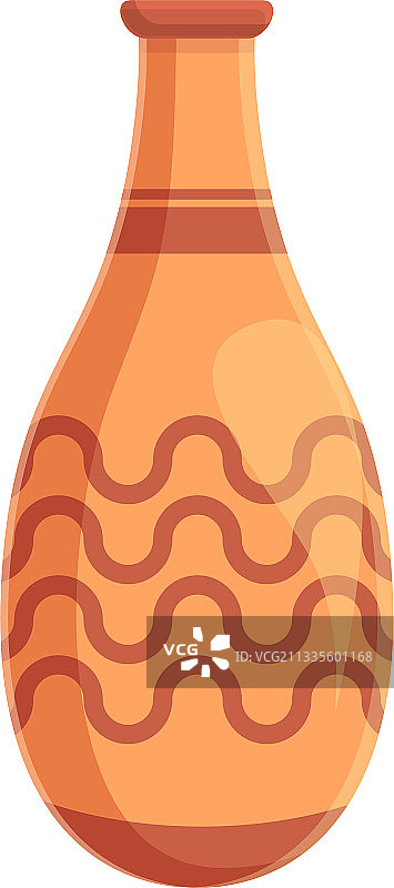 双耳细颈瓶装饰图标卡通风格图片素材